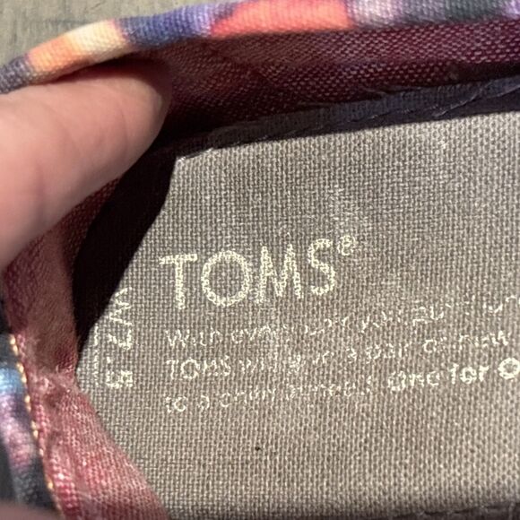 Toms Womens Flats Classic Loafers Slip-On Shoes Size 7.5 floral flowers color - Picture 5 of 6